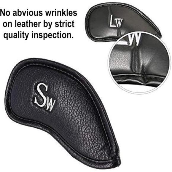 CRAFTSMAN GOLF 12pcs or 1pc Thick Synthetic Leather Golf Iron Head Covers Set - Picture 5 of 7